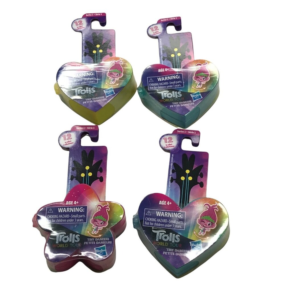 Lot of 4 Hasbro Trolls Dream Works World Tour Series 1 Tiny Dancer Minifigurine